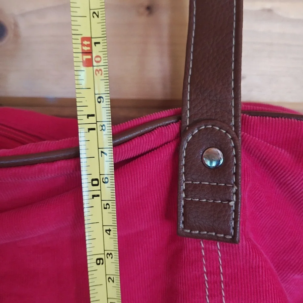 Red Tommy Hilfiger corduroy vintage bag duffle over night Weekend ZA4